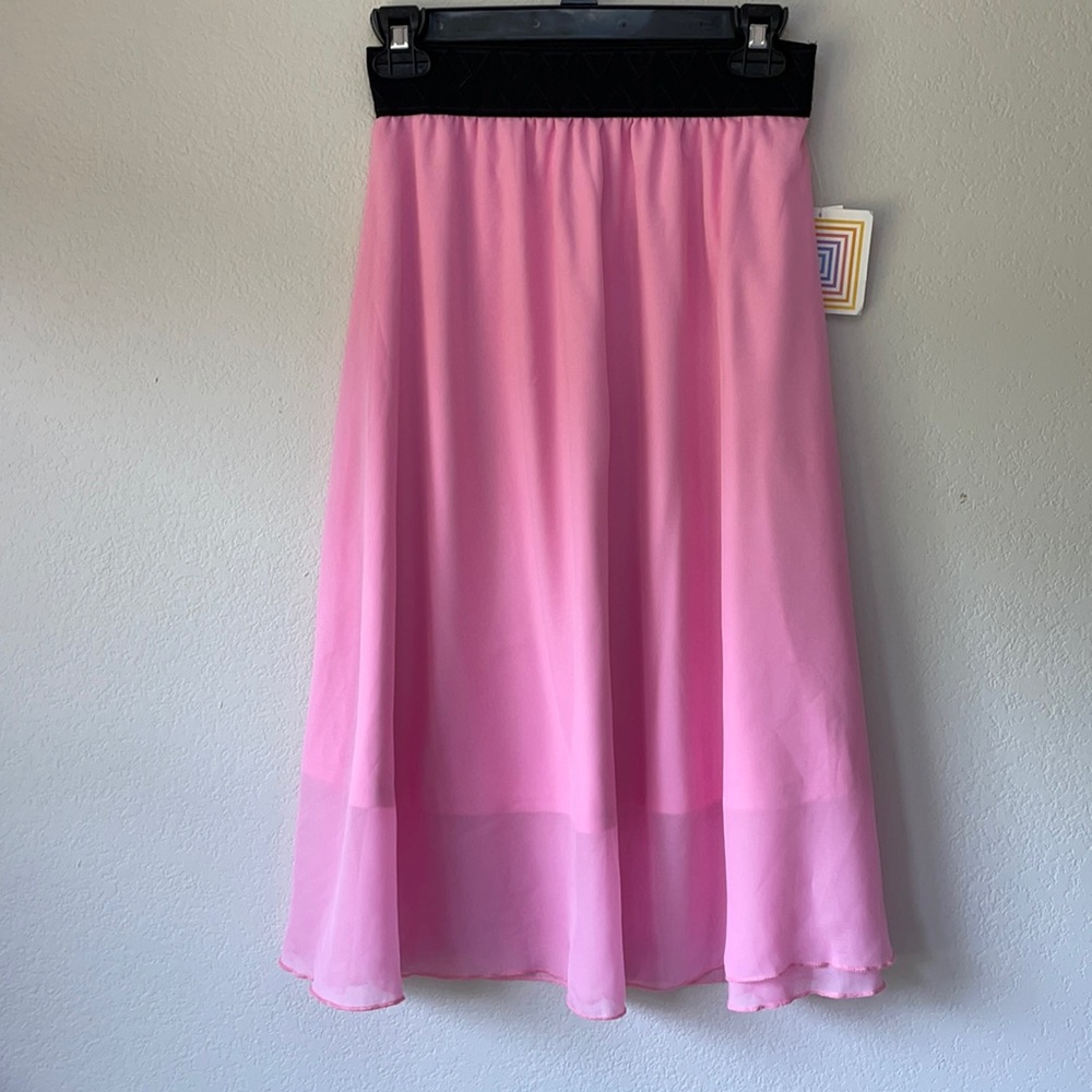 LuLaRoe Lola Skirt XS Pink knee length NWT